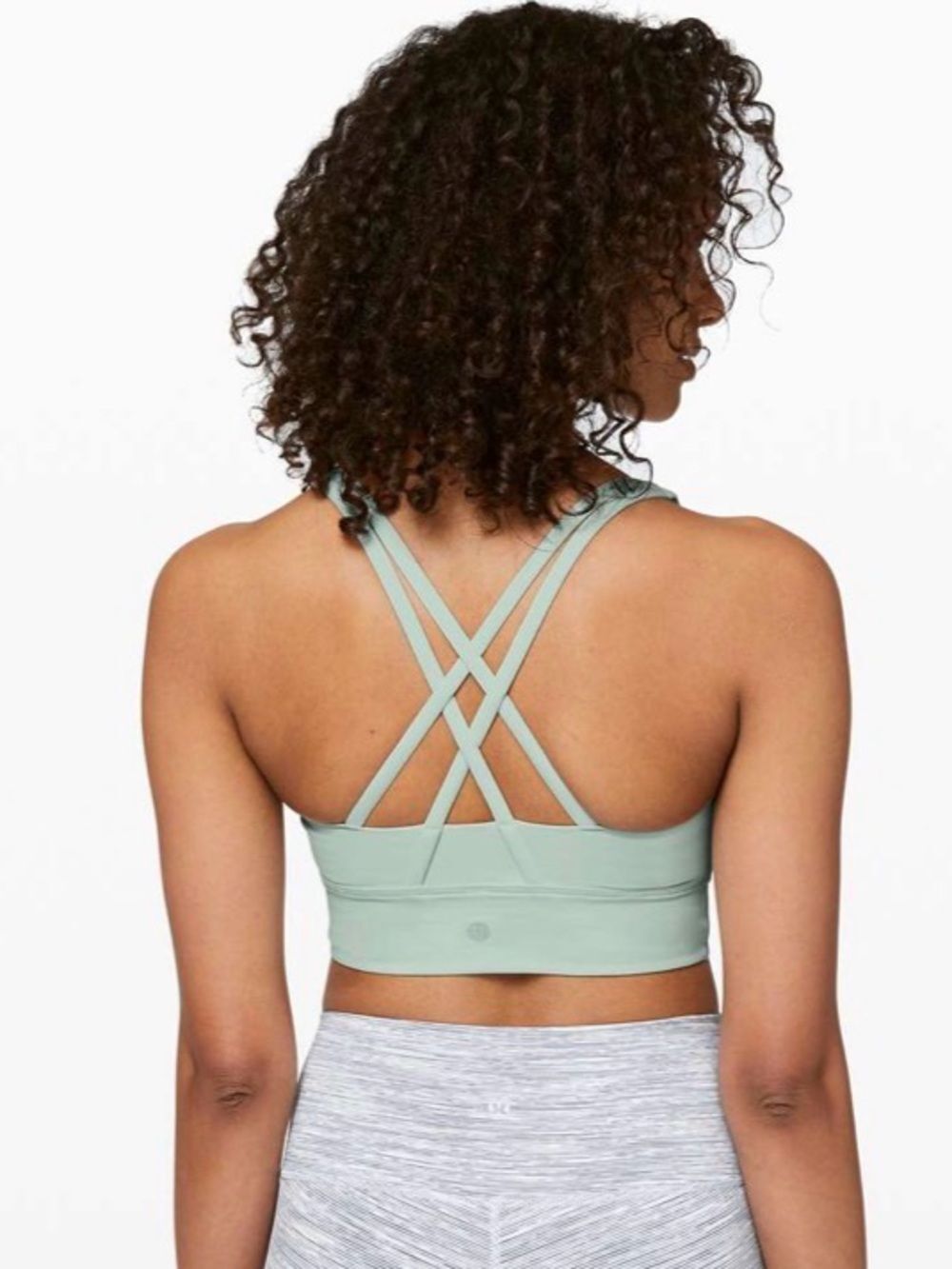 Lululemon Energy Sports Bra Long Line Size 4 Light Blue/Green